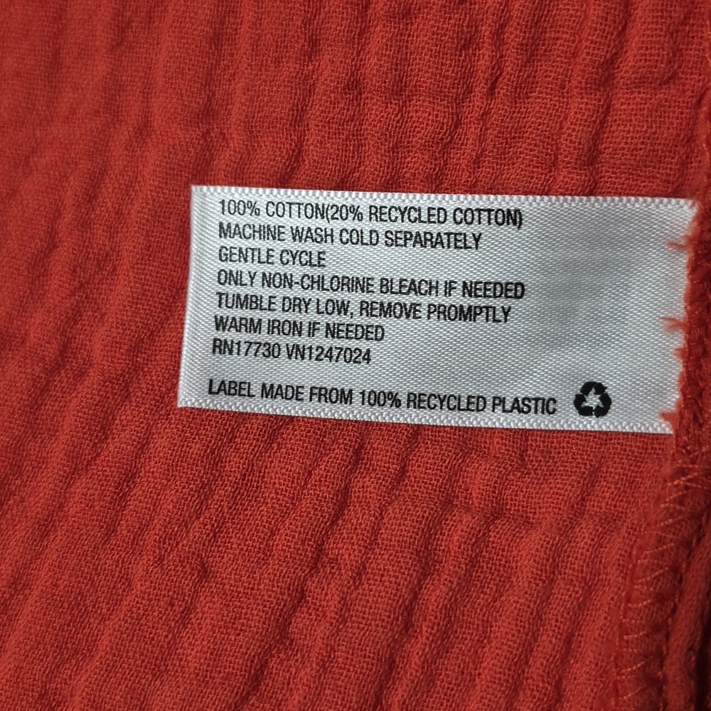 Universal Thread Orange Gauze V‑Neck Short Sleeve Dress - Picture 7 of 7